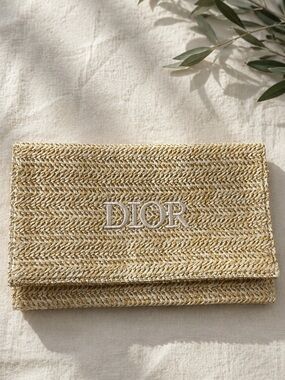 New Dior Raffia cosmetics pouch